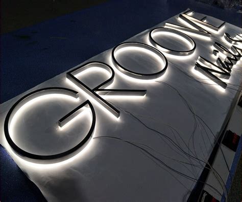 back lit fabricated metal letters|led backlit letters.